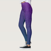 Gradient Lila und Navy Blue Geometric Design Leggings (Links)