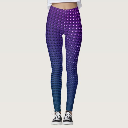 Gradient Lila und Navy Blue Geometric Design Leggings (Vorderseite)