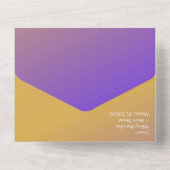 Gradient Lila Yellow Wedding All In One Einladung (Rückseite)