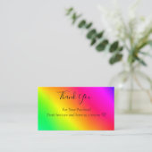 Gradient Lumineszenz Rainbow Metallic Vielen Dank Visitenkarte (Stehend Vorderseite)