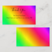 Gradient Lumineszenz Rainbow Metallic Vielen Dank Visitenkarte (Vorne/Hinten)
