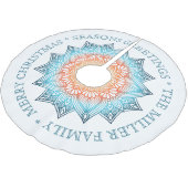 Gradient Mandala Weihnachtsgrüße Polyester Weihnachtsbaumdecke (Schrägansicht)