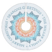 Gradient Mandala Weihnachtsgrüße Polyester Weihnachtsbaumdecke (Vorderseite)