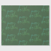 Gradient Merry Christmas | Schönes grünes Elegant Geschenkpapier (Flach)