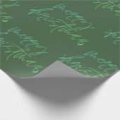 Gradient Merry Christmas | Schönes grünes Elegant Geschenkpapier (Ecke)
