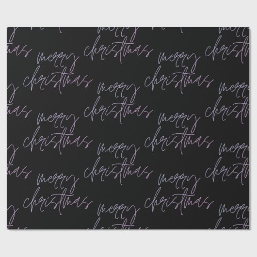 Gradient Merry Christmas | Schönes Onyx Elegant Geschenkpapier (Flach)