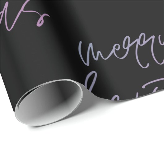 Gradient Merry Christmas | Schönes Onyx Elegant Geschenkpapier (Rolleneckpunkt)