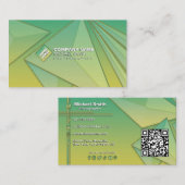 Gradient Modern 3D Geometric Abstrakt QR Code Chic Visitenkarte (Vorne/Hinten)