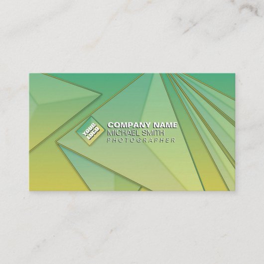 Gradient Modern 3D Geometric Abstrakt QR Code Chic Visitenkarte (Vorderseite)