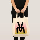 Gradient Monogram Minimalistisch Tote Bag Tragetasche (Vorderseite (Produkt))