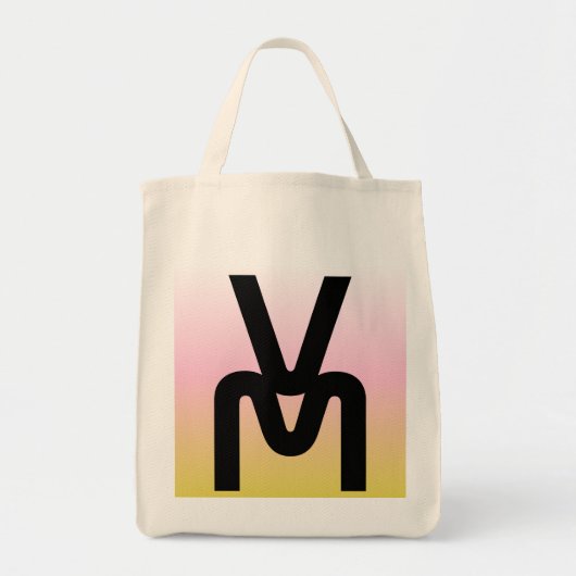 Gradient Monogram Minimalistisch Tote Bag Tragetasche (Vorne)
