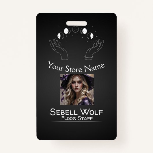 Gradient Moon Phase Employee Abzeichen Ausweis (Vorderseite)