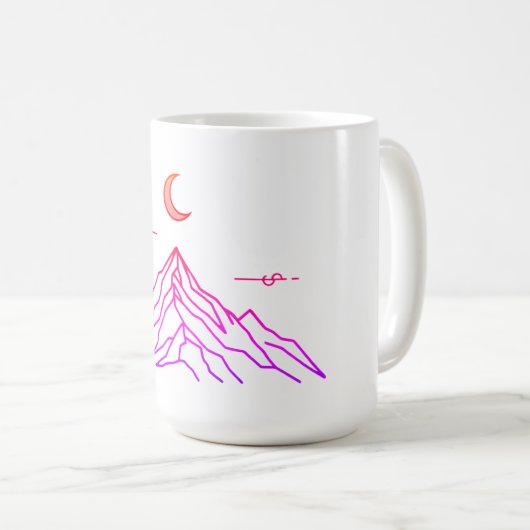 Gradient Mug "Vivid Peaks & Moon" Kaffeetasse (VorderseiteRechts)