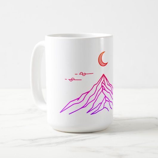Gradient Mug "Vivid Peaks & Moon" Kaffeetasse (Vorderseite Links)
