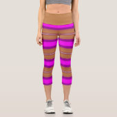 Gradient multicolor Streifen Capri Leggings (Vorderseite)