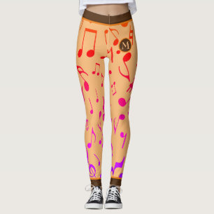GRADIENT MUSIKNOTENS PEACH LEGGINGS