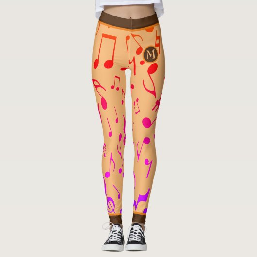 GRADIENT MUSIKNOTENS PEACH LEGGINGS (Vorderseite)