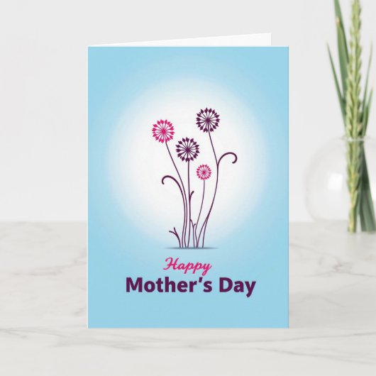 Gradient-Muttertags-Karte mit Blumen Karte (Vorderseite)