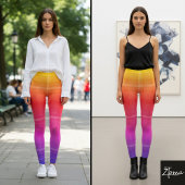 Gradient Neon Karo Tartan Moderner Stoff Leggings