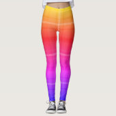 Gradient Neon Karo Tartan Moderner Stoff Leggings (Vorderseite)