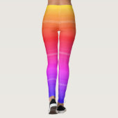 Gradient Neon Plaid Tartan Modern Fabric Leggings (Rückseite)