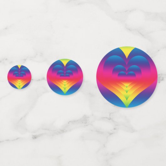 Gradient Nested Rainbow Hearts Konfetti (Rückseiten)