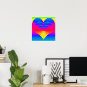 Gradient Nested Rainbow Hearts Poster (Heimbüro)