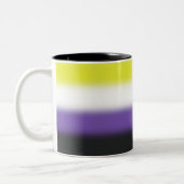 Gradient-Nichtbinäre-Pride-Flagge – Nichtbinäre-Fl Zweifarbige Tasse (Links)