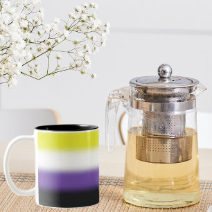 Gradient-Nichtbinäre-Pride-Flagge – Nichtbinäre-Fl Zweifarbige Tasse