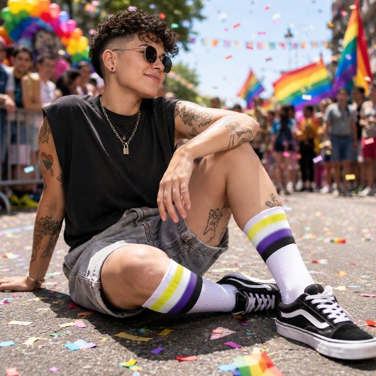 Gradient Nichtbinäre Pride-Flagge Socken