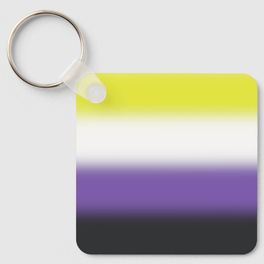 Gradient Nonbinary Prilag Flag - Nichtbinäre Flagg Schlüsselanhänger (Vorderseite)