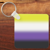 Gradient Nonbinary Prilag Flag - Nichtbinäre Flagg Schlüsselanhänger (Vorderseite)