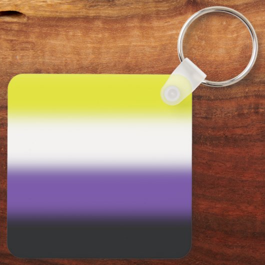 Gradient Nonbinary Prilag Flag - Nichtbinäre Flagg Schlüsselanhänger (Rückseite)