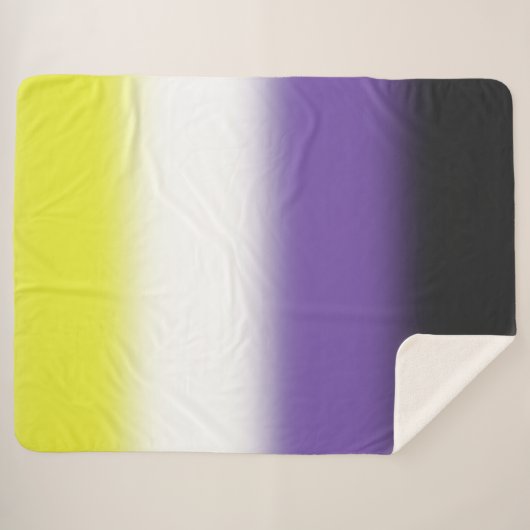 Gradient Nonbinary Prilag Flag - Nichtbinäre Flagg Sherpadecke (Vorderseite (Horizontal))