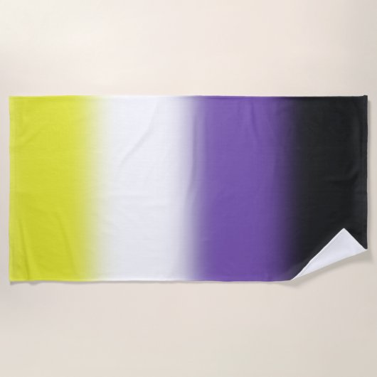 Gradient Nonbinary Prilag Flag - Nichtbinäre Flagg Strandtuch (Vorderseite)
