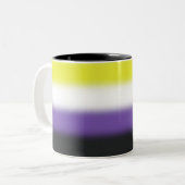 Gradient Nonbinary Prilag Flag - Nichtbinäre Flagg Zweifarbige Tasse (Vorderseite Links)