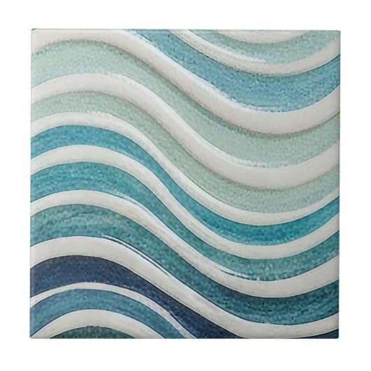 Gradient Ocean Waves Coastal Pattern ID1197 Fliese (Vorderseite)