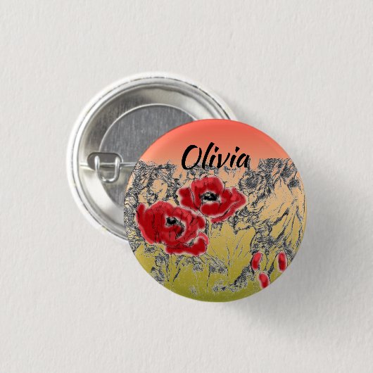 Gradient ombre Koralle Limon weiche verschwommene Button (Vorne & Hinten)