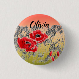 Gradient ombre Koralle Limon weiche verschwommene  Button