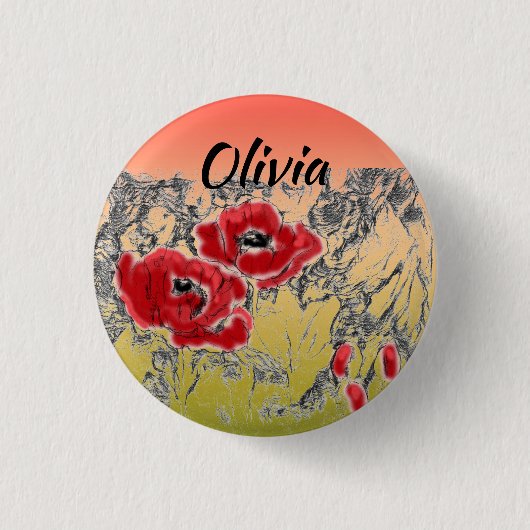 Gradient ombre Koralle Limon weiche verschwommene Button (Vorderseite)