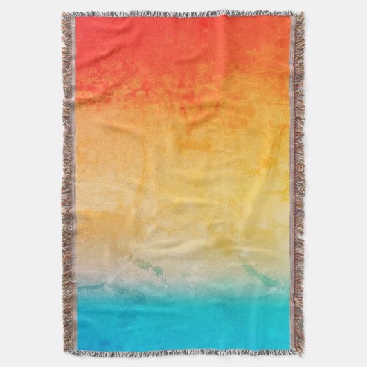 Gradient ombre Korallenblüte Beige Blau weiche ver Decke (Vorderseite Vertikal)