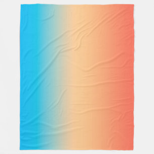 Gradient ombre Korallenblüte Beige Blau weiche ver Fleecedecke