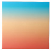 Gradient ombre Korallenblüte Beige Blau weiche ver Fliese (Vorderseite)