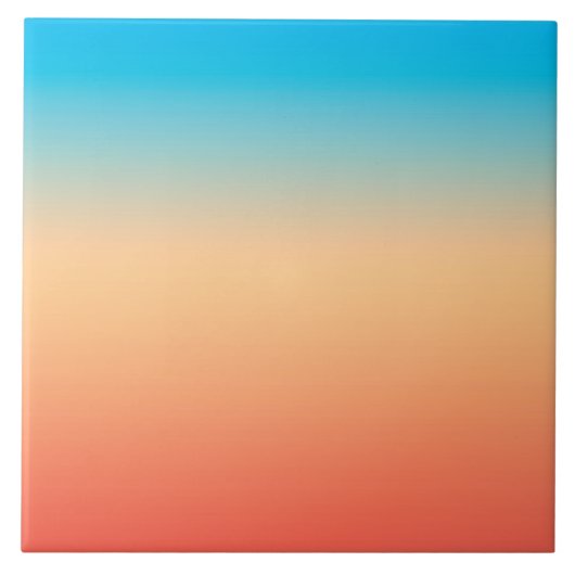 Gradient ombre Korallenblüte Beige Blau weiche ver Fliese (Vorderseite)