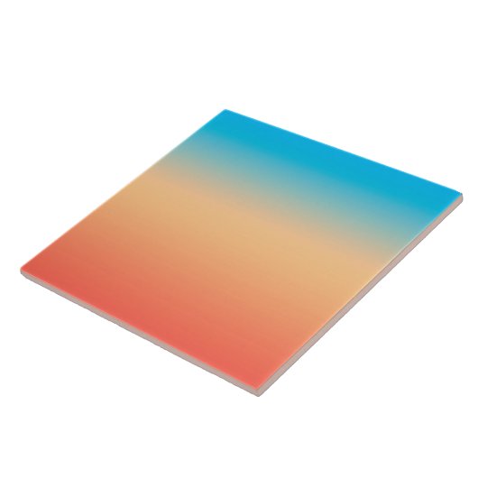 Gradient ombre Korallenblüte Beige Blau weiche ver Fliese (Seite)