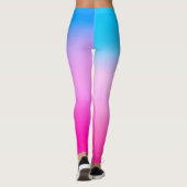 Gradient ombre Korallenblüte Beige Blau weiche ver Leggings (Rückseite)