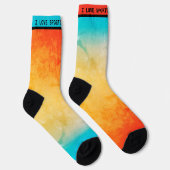 Gradient ombre Korallenblüte Beige Blau weiche ver Socken (Rechts)