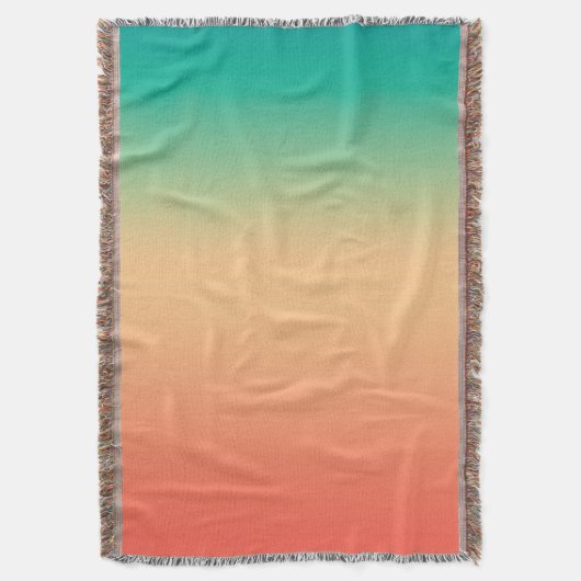 Gradient ombre Korallenrot Beige grüne weiche Farb Decke (Vorderseite Vertikal)
