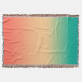 Gradient ombre Korallenrot Beige grüne weiche Farb Decke (Vorderseite)