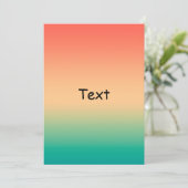 Gradient ombre Korallenrot Beige grüne weiche Farb Einladung (Stehend Vorderseite)